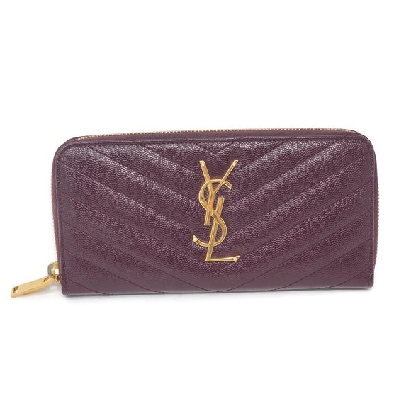 Yves Saint Laurent Handbags - 100% Auth YSL Monogram Grain Gold Zippy Wallet